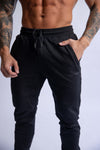 men's black fitted joggers
