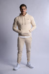 men's fitted classic hoodie beige