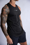 men's black training muscle tank top