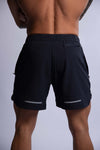black men's performance activewear shorts