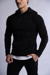 black fitted hoodie for men