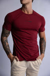 men's dark red gym tops