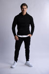 men's fitted joggers with zip pockets