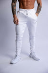 white tailored joggers for men