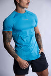 men's blue training breathable fitted tee