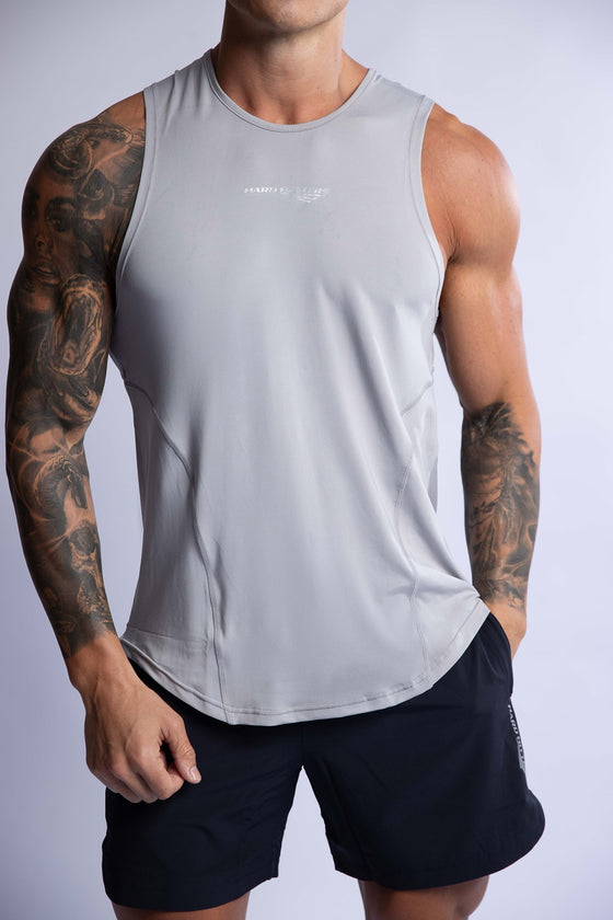 men's grey muscle tank top singlet polyester