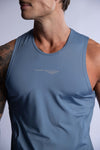 men's blue singlet tank top polyester sweat wicking