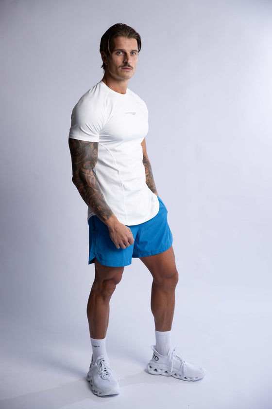 men's white sweat proof training tops