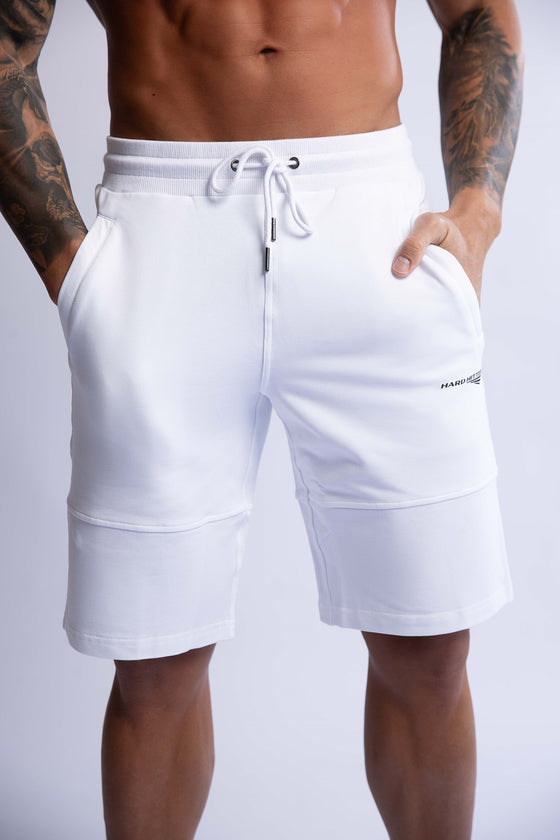 white cotton basketball shorts